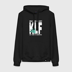 Толстовка-худи хлопковая женская Klf - What time is love, цвет: черный
