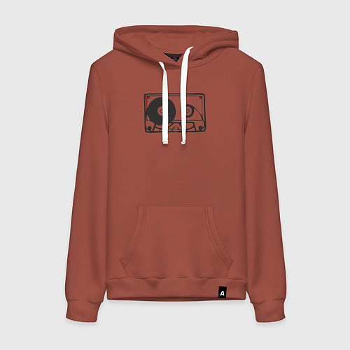 Женская толстовка-худи Audio cassette / Кирпичный – фото 1