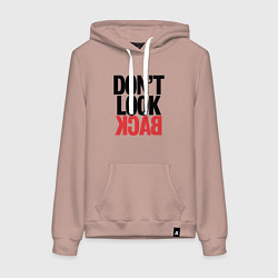 Толстовка-худи хлопковая женская Не оглядывайся назад - призыв, цвет: пыльно-розовый