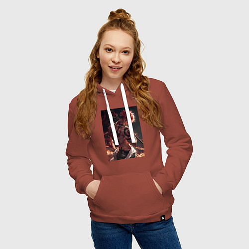 Женская толстовка-худи Магическая битва Сукуна Рёмэн демон / Кирпичный – фото 3