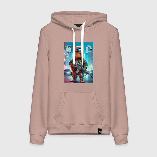 Женская толстовка-худи Capybara - special forces / Пыльно-розовый – фото 1