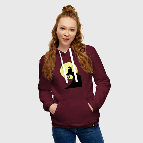 Женская толстовка-худи Tardis night / Меланж-бордовый – фото 3