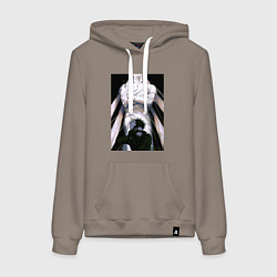 Толстовка-худи хлопковая женская Магическая битва Мэгуми Фусигуро холодный юноша, цвет: утренний латте