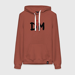 Толстовка-худи хлопковая женская Депеш мод логотип, цвет: кирпичный