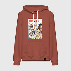 Толстовка-худи хлопковая женская Хвост Феи Нацу Драгнил убийца драконов, цвет: кирпичный