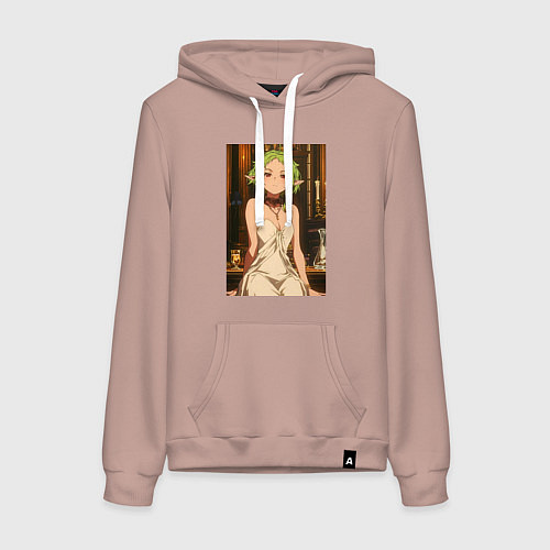 Женская толстовка-худи Реинкарнация безработного Сильфиетта вечернее плат / Пыльно-розовый – фото 1