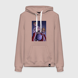 Толстовка-худи хлопковая женская Чёрный клевер Юлиус король магов, цвет: пыльно-розовый