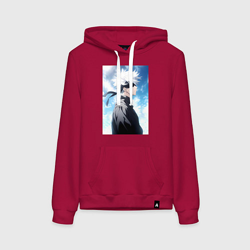 Женская толстовка-худи Магическая битва Сатору Годзё в повязке / Маджента – фото 1