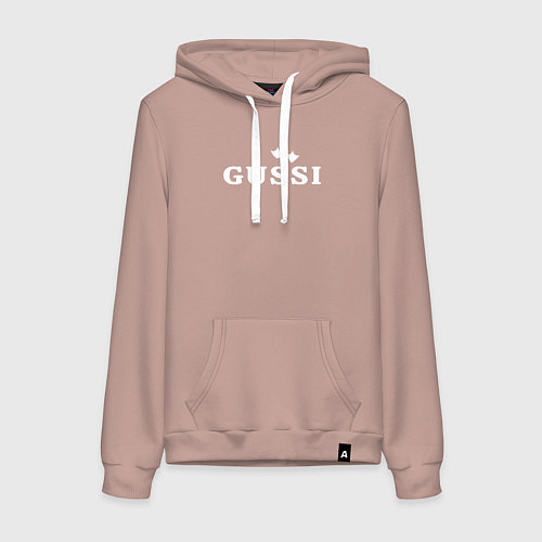 Женская толстовка-худи Гусси лапы - следы / Пыльно-розовый – фото 1