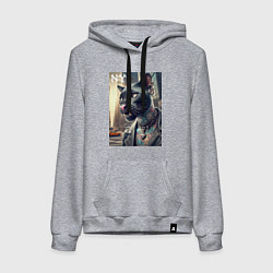 Толстовка-худи хлопковая женская Cool dude panther from New York - ai art, цвет: меланж