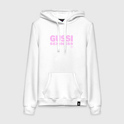 Толстовка-худи хлопковая женская Гусси - секси, цвет: белый