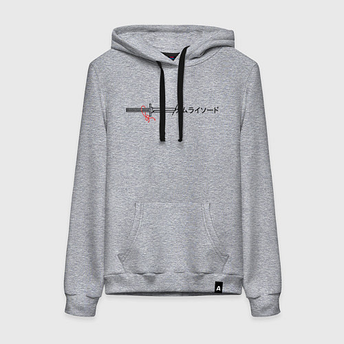 Женская толстовка-худи Японский стиль - катана самурая / Меланж – фото 1