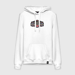 Толстовка-худи хлопковая женская Копенгаген - добро пожаловать, цвет: белый