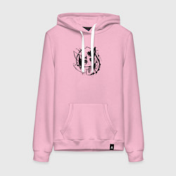 Толстовка-худи хлопковая женская Тёмное зеркало души, цвет: светло-розовый