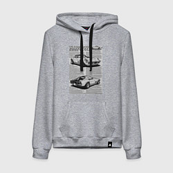 Толстовка-худи хлопковая женская Chevrolet Corvette, цвет: меланж