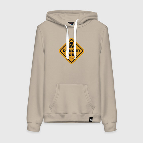 Женская толстовка-худи Опасная зона / Миндальный – фото 1