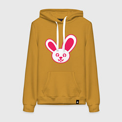Толстовка-худи хлопковая женская Токсичный заяц, цвет: горчичный