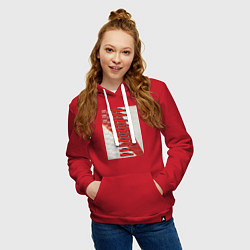 Толстовка-худи хлопковая женская Mitsubishi Lancer Evolution, цвет: красный — фото 2