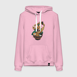 Толстовка-худи хлопковая женская One piece Зоро Zoro удон, цвет: светло-розовый