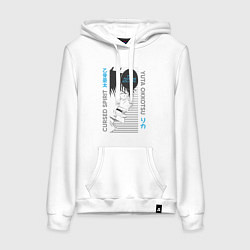 Толстовка-худи хлопковая женская Магическая битва cursed spirit Yuta Okkotsu Юта, цвет: белый