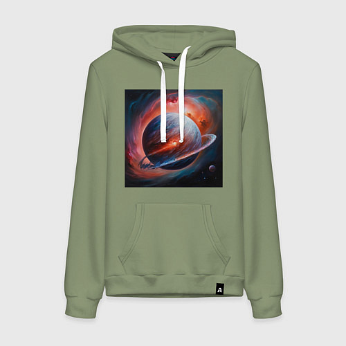 Женская толстовка-худи Огненная планета / Авокадо – фото 1