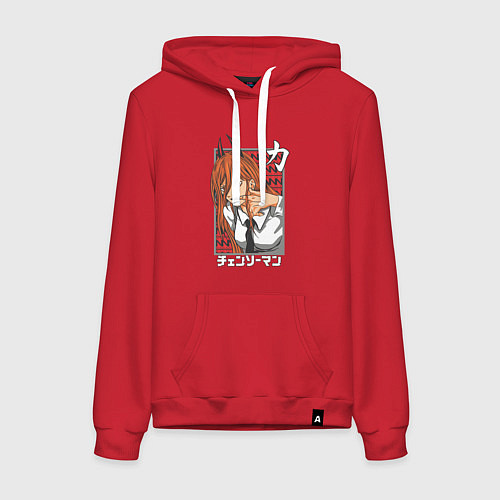 Женская толстовка-худи Человек-бензопила Пауэр с рогами / Красный – фото 1