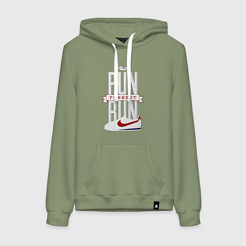 Женская толстовка-худи Forrest Gump - run Forrest run / Авокадо – фото 1