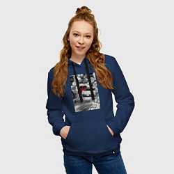 Толстовка-худи хлопковая женская Lamborghini initial d, цвет: тёмно-синий — фото 2