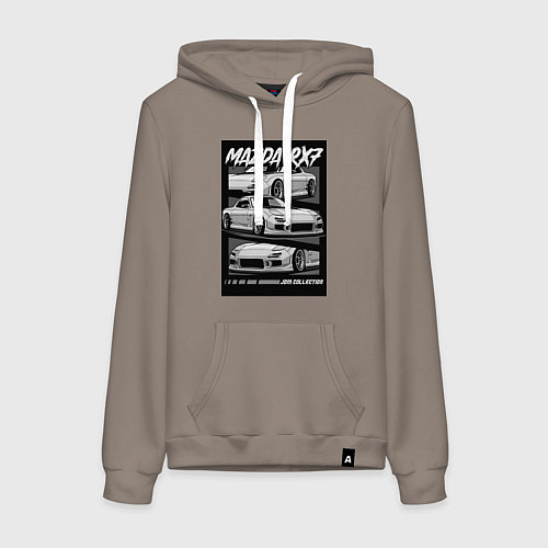 Женская толстовка-худи Mazda rx-7 JDM авто / Утренний латте – фото 1