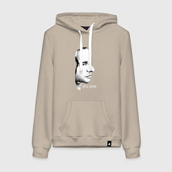 Толстовка-худи хлопковая женская Dave Gahan from depeche mode face, цвет: миндальный