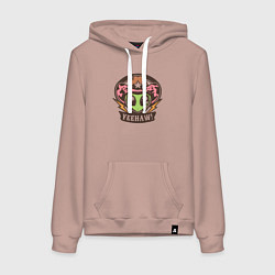 Толстовка-худи хлопковая женская Инопланетянин ковбой, цвет: пыльно-розовый