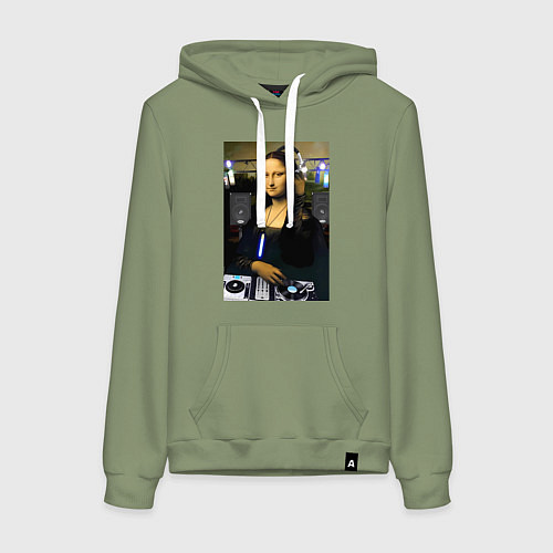 Женская толстовка-худи Мона Лиза диджей / Авокадо – фото 1