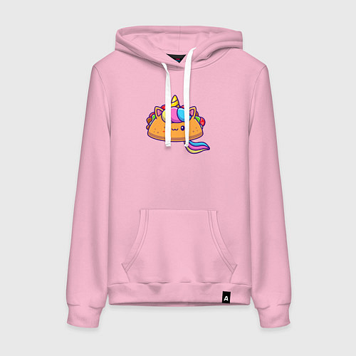 Женская толстовка-худи Тако единорог милый / Светло-розовый – фото 1