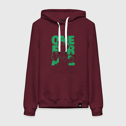 Женская толстовка-худи Моя геройская академия один за всех Деку / Меланж-бордовый – фото 1