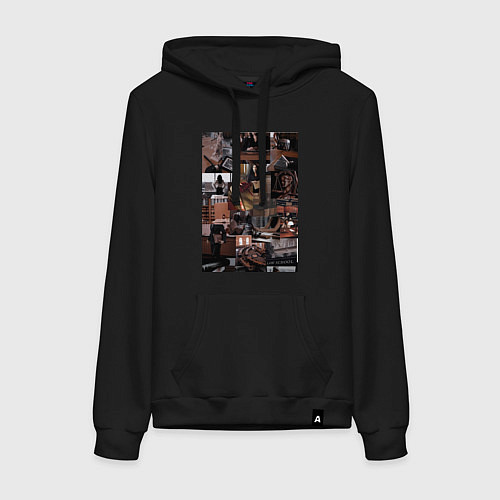 Женская толстовка-худи Юристы эстетика коллаж / Черный – фото 1