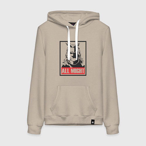 Женская толстовка-худи Моя геройская академия All Might / Миндальный – фото 1