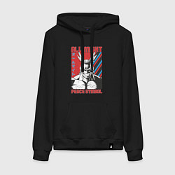 Толстовка-худи хлопковая женская Моя геройская академия All Might pease symbol, цвет: черный