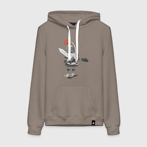 Женская толстовка-худи Рыцарь с мечом в полный рост / Утренний латте – фото 1