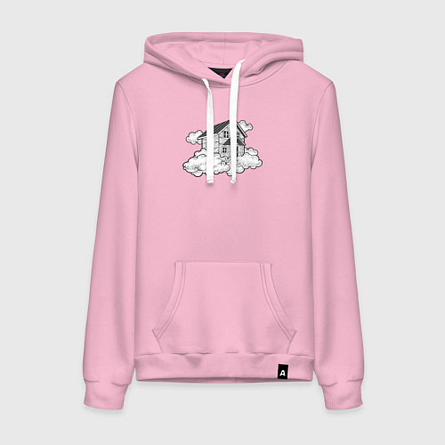 Женская толстовка-худи Дом в облаках / Светло-розовый – фото 1