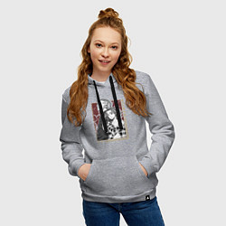 Толстовка-худи хлопковая женская Токийские мстители Кен Рюгуджи Мандзиро Сано, цвет: меланж — фото 2