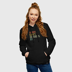 Толстовка-худи хлопковая женская Извини не могу курицы пока, цвет: черный — фото 2