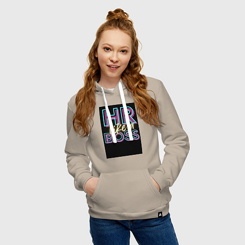 Женская толстовка-худи HR отдел кадров / Миндальный – фото 3