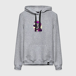 Толстовка-худи хлопковая женская Гиена панк с ирокезом, цвет: меланж