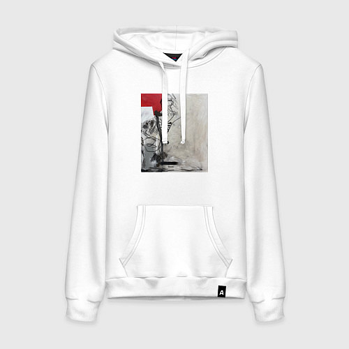Женская толстовка-худи Abstract Red / Белый – фото 1