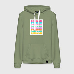 Толстовка-худи хлопковая женская BTS Dynamite, цвет: авокадо
