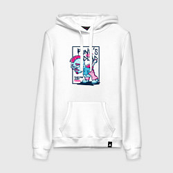 Толстовка-худи хлопковая женская Панки не умерли они просто устали, цвет: белый