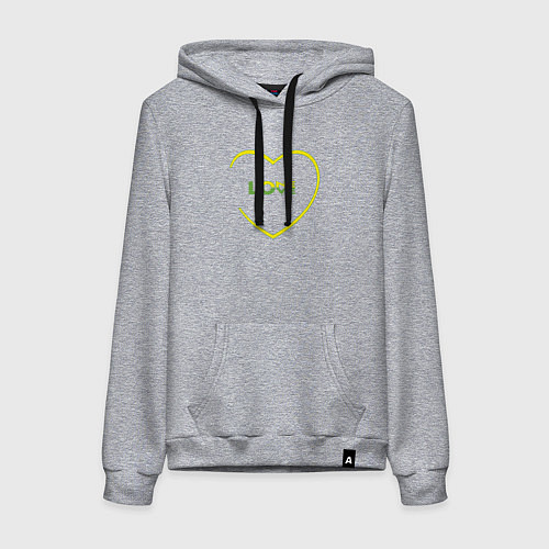 Женская толстовка-худи Сердце в цветах флага Ямайки - one love Боб Марли / Меланж – фото 1