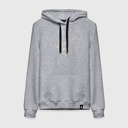 Толстовка-худи хлопковая женская Скелет танцует, цвет: меланж