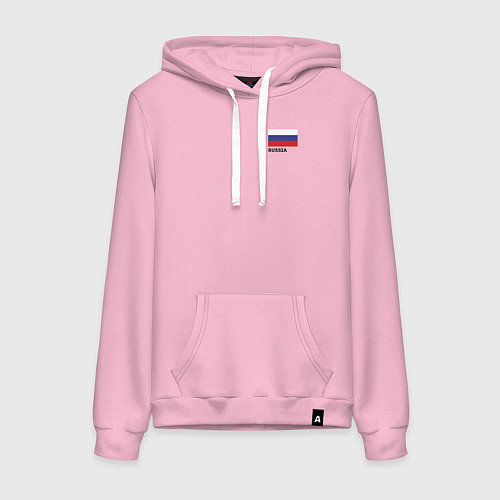 Женская толстовка-худи Россия карта и флаг / Светло-розовый – фото 1