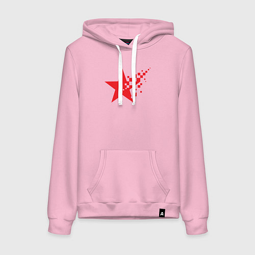 Женская толстовка-худи USSR pixel star / Светло-розовый – фото 1